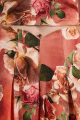 Floral Viscose Linen High Waisted Woven Maxi Skirt