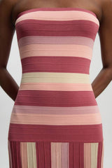 Striped Bardot Knit Maxi Dress