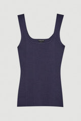 Plus Size Viscose Blend Rib Knit Square Neck Vest