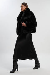 Textured Faux Fur Short Coat
