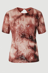 Ombre Sequin Woven Strong Shoulder Top