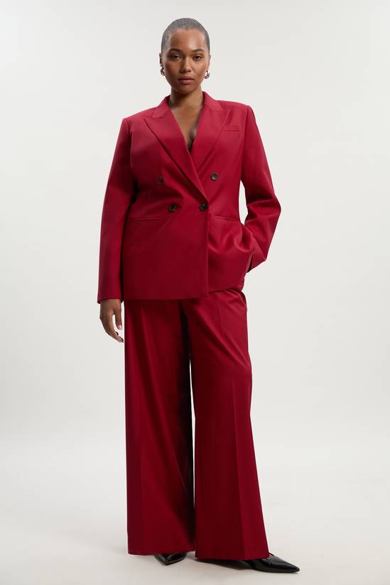 Plus Size Polished Wide Leg Tailored Trouser
