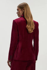 Petite Velvet Groisgrain Tailored Blazer