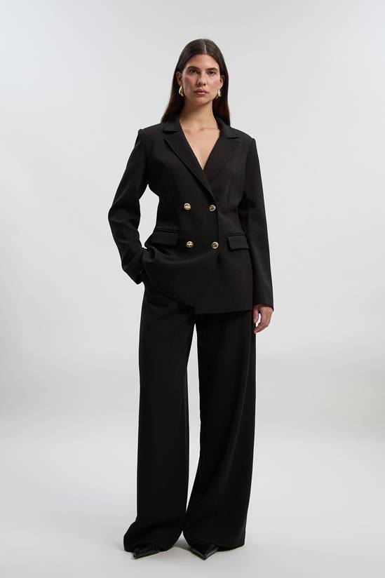 Compact Stretch Essential Tailored Double Breasted Blazer