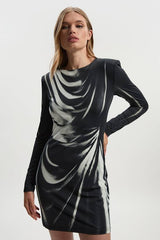 Tall Archive Graphic Print Long Sleeve Mini Dress
