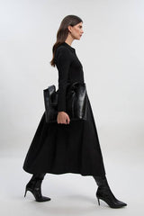 Viscose Rib Button Up Button Up Collared Shirt Maxi Dress