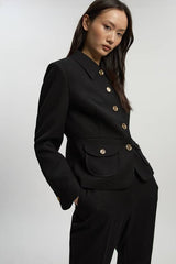 Textured Compact Stretch Tailored Jacket