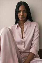 Hammered Satin Relaxed Woven Shirt