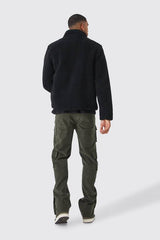 Tall Borg Funnel Neck Jacket in Black