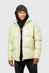 Oversized Funnel Neck Mid Puffer