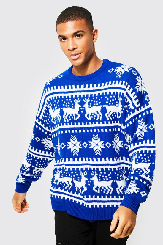 Relaxed Reindeer Fairisle Christmas Jumper