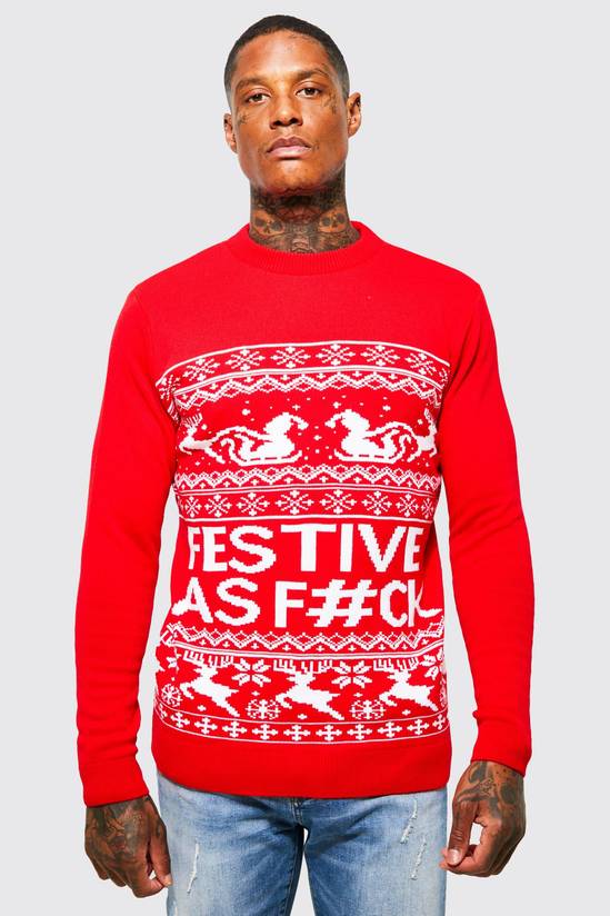 Festive Slogan Christmas Jumper