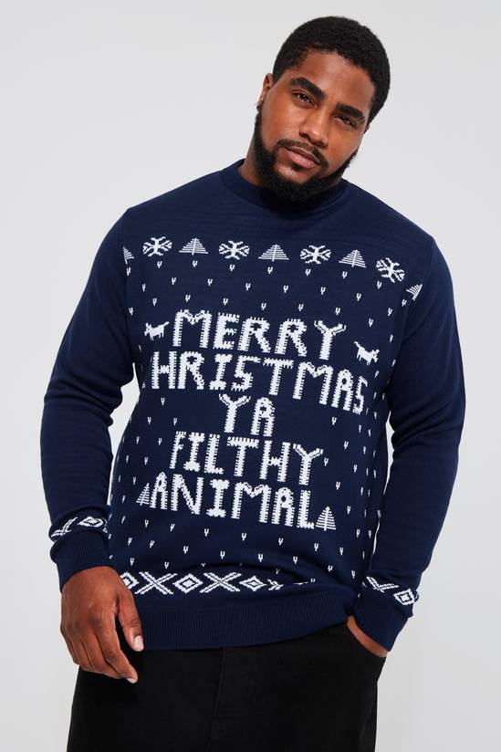 Plus Ya Filthy Animal Christmas Jumper
