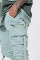 Super Skinny Stretch Strap Detail Cargo Jeans