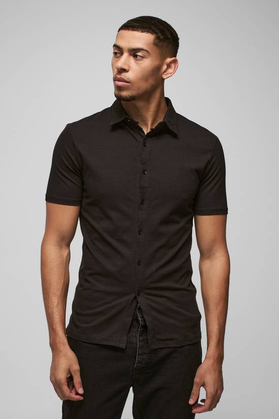 Short Sleeve Muscle Fit Jersey Shirt