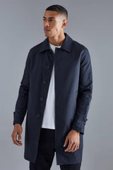 Single Breasted Poly Twill Mac Jacket