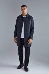 Single Breasted Poly Twill Mac Jacket