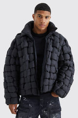 Hand Weft Nylon Puffer in Black