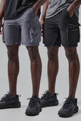 Man Active Lightweight 2 Pack 5inch Cargo Gym Short