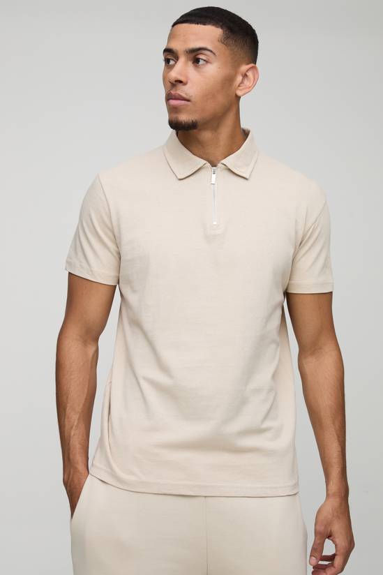 Slim Zip Neck Polo