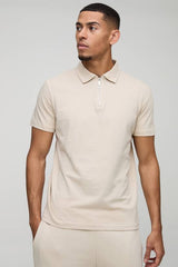 Slim Zip Neck Polo