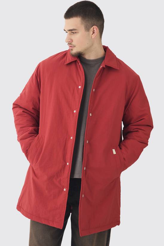 Tall Man Tab Crinkle Longline Mac In Rust