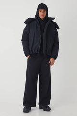 Man Extreme Heavy Padded Hooded Puffer Coat In Black