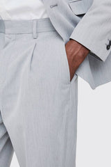 Fixed Waist Pleat Front Tapered Tailored Trousers