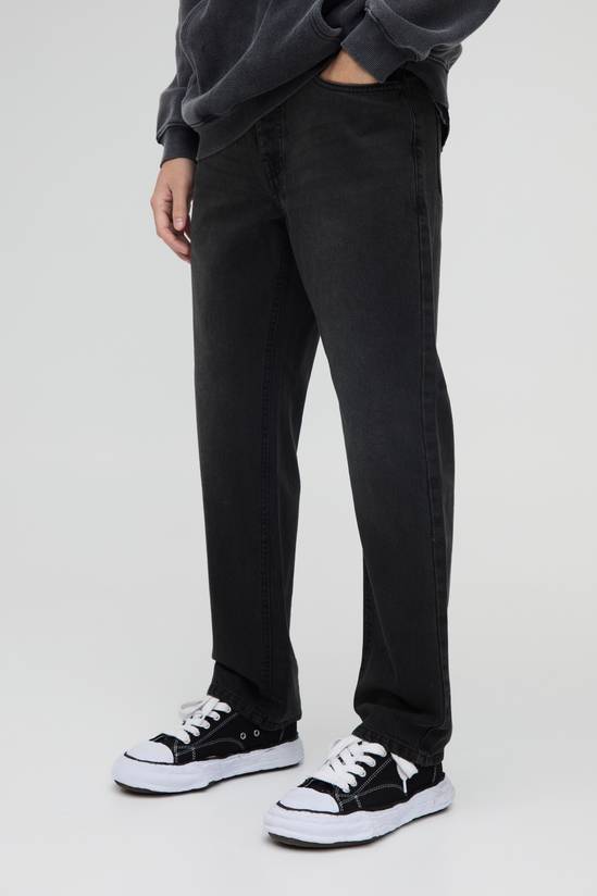 Straight Rigid Jeans In Charcoal