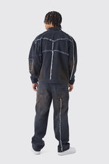 Baggy Fit Rigid Dirty Wash Carpenter Jeans