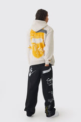 Baggy Rigid Graffiti Printed Jeans