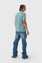 Slim Flared Cargo Gusset Jeans