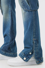 Slim Flared Cargo Gusset Jeans
