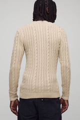 Muscle Fit Cable Knit Jumper