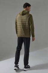 Man Active Quilted Zip Through Hoodie