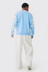 Oversized Boxy Renaissance Graphic Knit Jumper