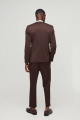 Slim Collarless Jersey Blazer