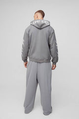 Oversized Zip Through Limited Graphic Hoodie