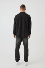 Regular Fit Heavyweight Interlock V Neck Polo