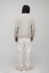 Oversized Boxy Basket Knitted Crew Jumper
