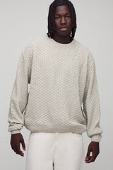 Oversized Boxy Basket Knitted Crew Jumper