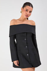 Tailored Bardot Blazer Mini Dress