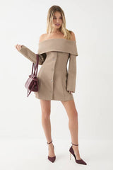 Tailored Bardot Blazer Mini Dress
