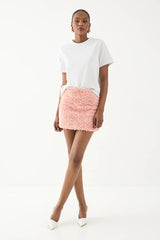 Floral Applique Low Waist Mini Skirt