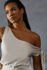 Premium Satin Off Shoulder Fishtail Bridesmaid Dress