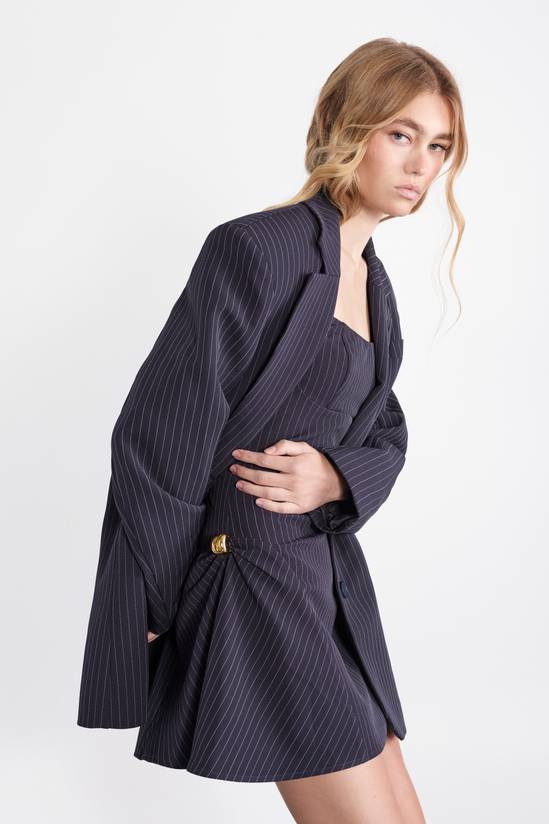 Premium Pinstripe Oversized Blazer