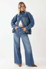 Vintage Wash Oversized Denim Jacket