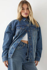 Vintage Wash Oversized Denim Jacket