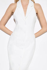 Premium Open Back Waistcoat Midi Dress