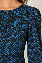 Petite Blue Spot Printed Mini Dress